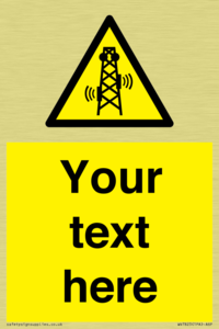 Custom warning RF radiation transmitter